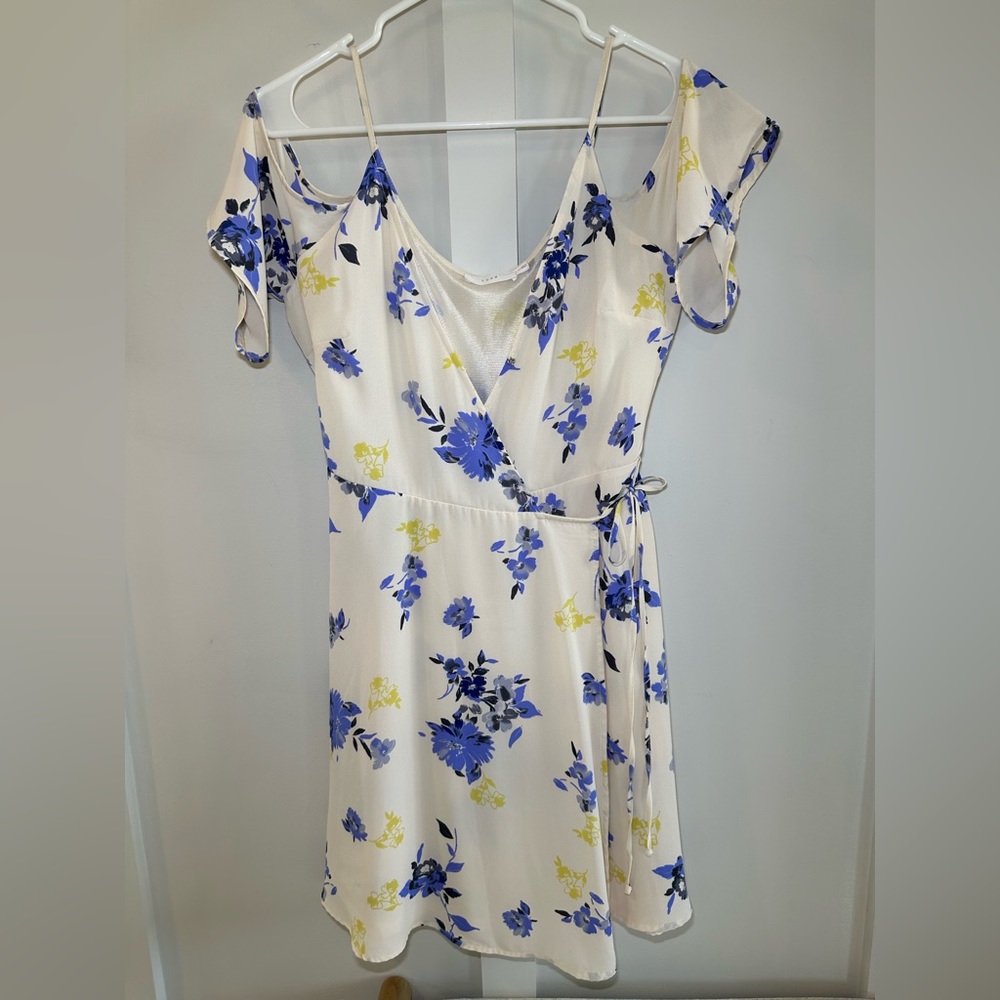 Cold shoulder wrap dress
